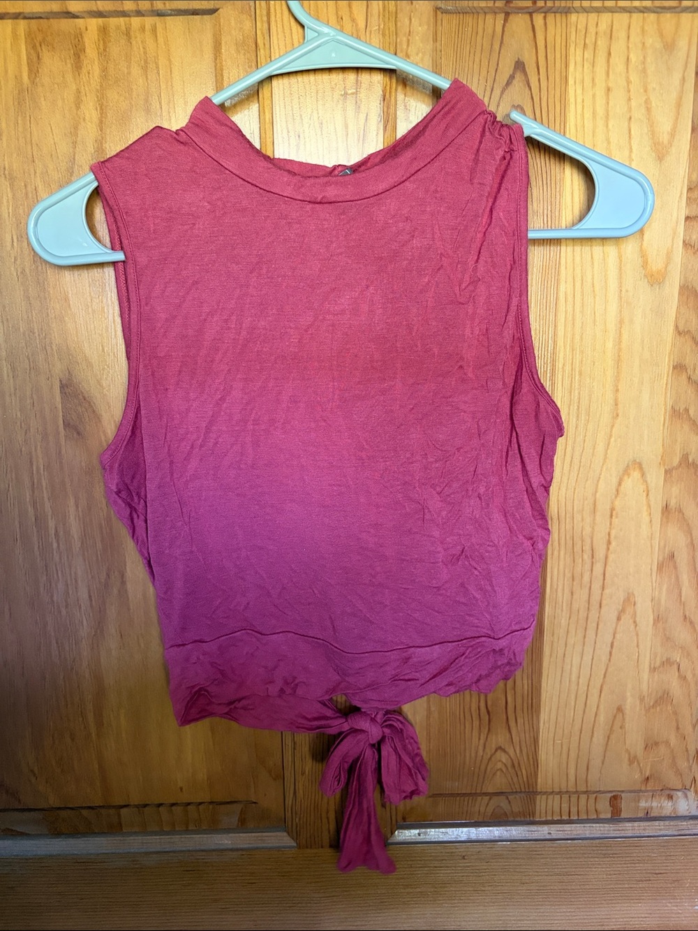 Pink open back tie crop top